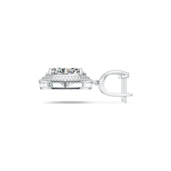 Sterling Silver Semi Mount Earrings Setting Oval OV 18X12mm Double Halo DHJ