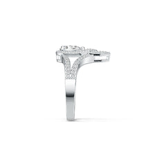 Sterling Silver Semi Mount Ring Setting Pear PE 8X6mm with White Topaz DHJ