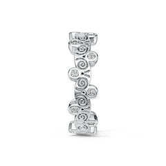 Sterling Silver Art Nouveau Ring with White Topaz or Moissanite Syzjewelry