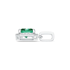 Sterling Silver Semi Mount Pendant Setting Emerald OCT 7X7mm Halo Syzjewelry