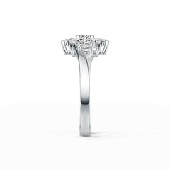 Sterling Silver Semi Mount Ring Setting Oval OV 4X3mm Bypass Cluster Ring - Syzjewelry
