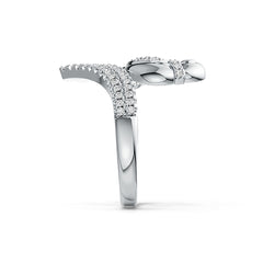Sterling Silver Ring Parrot Theme with White Topaz or Moissanite - Syzjewelry
