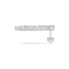 Sterling Silver Earrings Chandelier Style with White Topaz or Moissanite Syzjewelry