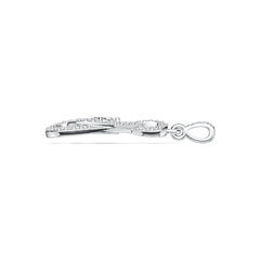 Sterling Silver Semi Mount Pendant Setting Pear PE 5X3mm with White Topaz DHJ