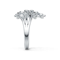 Sterling Silver Ring with White Topaz or Moissanite Spider Theme DHJ