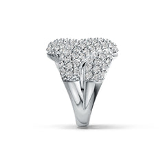 Sterling Silver Multi-Row Wave Ring with White Topaz or Moissanite DHJ