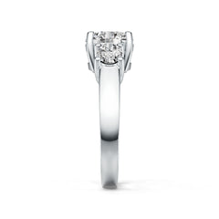 Sterling Silver Semi Mount Ring Setting Round RD 8x8mm OV 6x4mm 3-Stone Ring DHJ