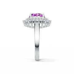 Sterling Silver Semi Mount Ring Setting Oval OV 9X7MM Halo Syzjewelry