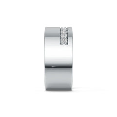 Sterling Silver Ring with White topaz or Moissanite Wedding Band Men's Ring DHJ