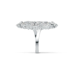 Sterling Silver Cocktail Cluster Ring with White Topaz or Moissanite - Syzjewelry