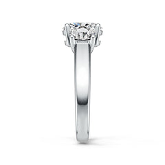 Sterling Silver Semi Mount Ring Setting OV 8.1x6.1mm RD 5.1x5.1mm 3 Stone Ring Syzjewelry