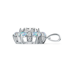 Sterling Silver Semi Mount Pendant Setting Round RD 10x10mm OV Cabochon 5X4mm DHJ