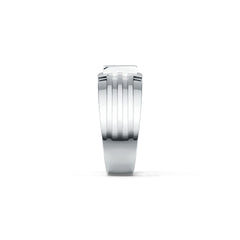 Men's 18K Gold CVD Diamond Ring Princess SQ 6.5X6.5mm