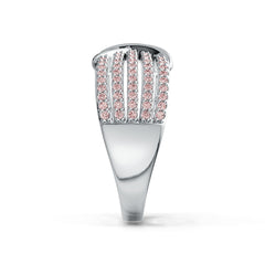 Sterling Silver Ring Crossover Multi-Row with White Topaz or Moissanite Syzjewelry
