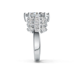 Sterling Silver Semi Mount Ring Setting Marquise MQ 12X6mm with White Topaz DHJ