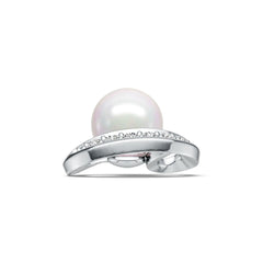 Sterling Silver Semi Mount Pendant Setting Round RD 8.5mm with White Topaz DHJ
