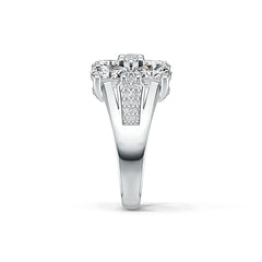 Sterling Silver Semi Mount Ring Setting Oval OV 6X4mm with White Topaz - Syzjewelry