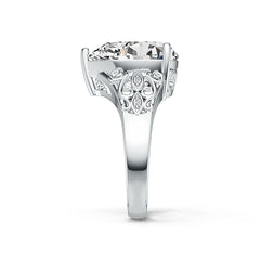 Sterling Silver Semi Mount Ring Setting Pear PE 16X12mm Filigree Band - Syzjewelry
