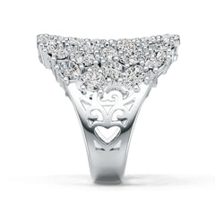 Sterling Silver Cluster Cocktail Ring with White Topaz or Moissanite DHJ