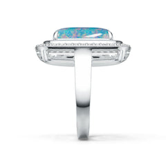 Sterling Silver Semi Mount Ring Setting Cushion CU 14X10mm Cabochon DHJ