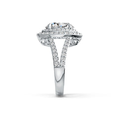 Sterling Silver Semi Mount Ring Setting Oval OV 10X8mm Halo Split Shank DHJ