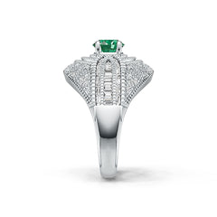 Sterling Silver Semi Mount Ring Setting Round RD 7x7mm with White Topaz or Moissanite DHJ