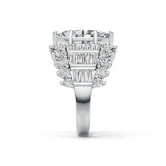 Sterling Silver Semi Mount Ring Setting Marquise MQ 14X7mm with White Topaz DHJ