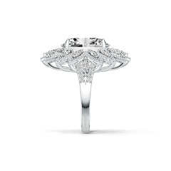 Sterling Silver Semi Mount Ring Setting Oval OV 16X12mm Flower Theme DHJ