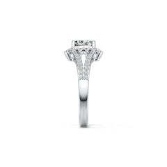 Sterling Silver Semi Mount Ring Setting Oval OV 7X5mm Halo DHJ