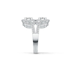 Sterling Silver Semi Mount Ring Setting Oval OV 7X5mm with White Topaz - Syzjewelry