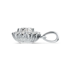 Sterling Silver Semi Mount Pendant Setting Round RD 7x7mm Halo DHJ