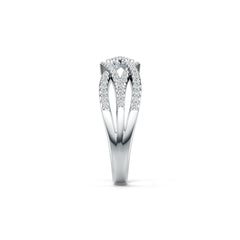 Sterling Silver Ring Entwined Style with White Topaz or Moissanite DHJ