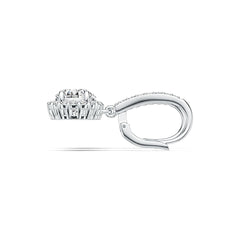 Sterling Silver Semi Mount Earrings Setting Round RD 8x8mm Halo Drop Earrings DHJ