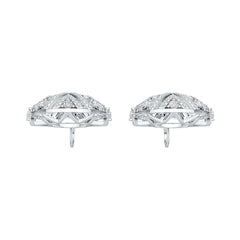 Sterling Silver Earrings Dangling Cluster Round-Shaped with White Topaz or Moissanite DHJ