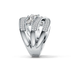 Sterling Silver Semi Mount Ring Setting Oval OV 6X4mm with White Topaz DHJ