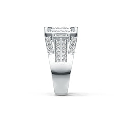 Sterling Silver Men's Engagement Wedding Ring with White Topaz or Moissanite DHJ
