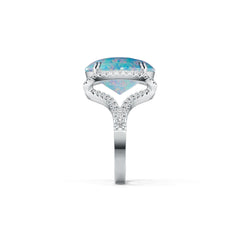 Sterling Silver Semi Mount Ring Setting Oval OV 16X12mm White Topaz DHJ