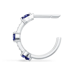 Sterling Silver Blue Sapphire Earrings Oval OV 4X3mm