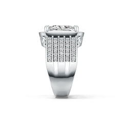 Sterling Silver Semi Mount Ring Setting Cushion CU 12X10mm with White Topaz DHJ