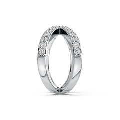 Sterling Silver Ring Crisscross X Theme with White Topaz or Moissanite - Syzjewelry