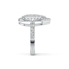 Sterling Silver Pear-Shaped Ring with White Topaz or Moissanite DHJ