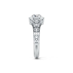 Sterling Silver Semi Mount Ring Setting Oval OV 6X4mm Art Deco Style DHJ