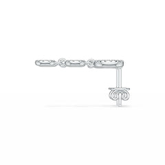 Sterling Silver Triple Circle Drop Dangle Earrings with White Topaz or Moissanite DHJ