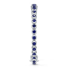 Sterling Silver Tennis Moissanite or Sapphire Bracelet Round RD 6x6 5.5 5x5 4.5
