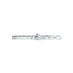 Sterling Silver Semi Mount Pendant Setting Oval OV 5X3mm OV 4X3mm RD 5X5mm Cross Theme DHJ