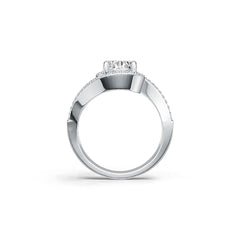 Sterling Silver Semi Mount Ring Setting Oval OV 9X7mm with White Topaz - Syzjewelry