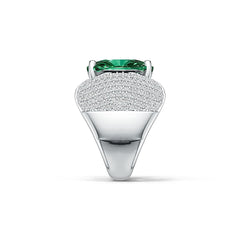 Sterling Silver Semi Mount Ring Setting Cushion CU 14X12mm with White Topaz - Syzjewelry
