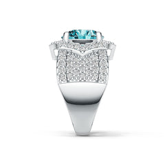 Sterling Silver Semi Mount Ring Setting Round RD 10x10mm with White Topaz or Moissanite DHJ