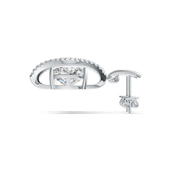 Sterling Silver Semi Mount Earrings Setting Cushion CU 10X8mm with White Topaz DHJ