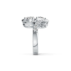 Sterling Silver Semi Mount Ring Setting Pear PE 8X6mm with White Topaz - Syzjewelry